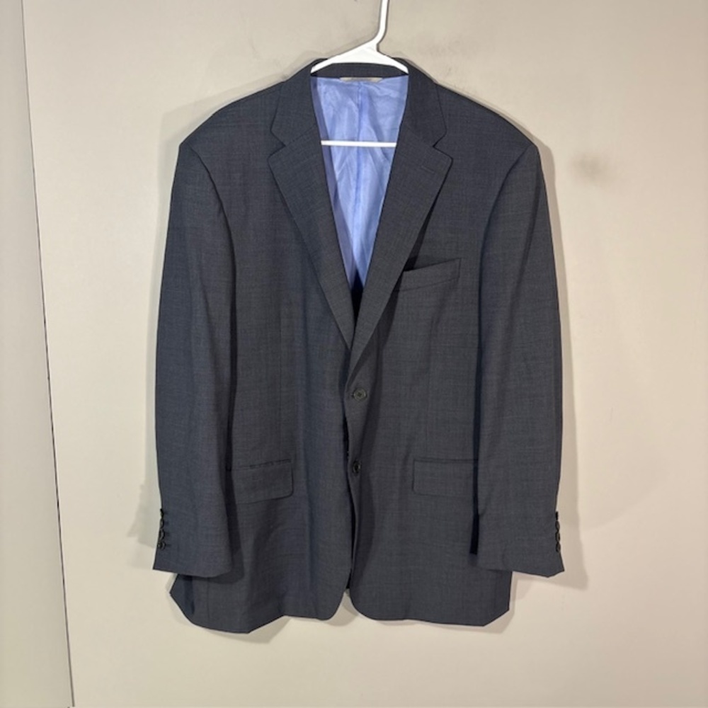 Canali Suit Jacket Mens 46 Gray Wool Single Breasted Notch Lapel Made Italy